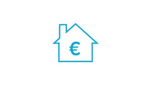 Icon, das ein Haus darstellt und darin ein Eurozeichen