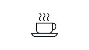 Icon, das eine dampfende Kaffeetasse darstellt